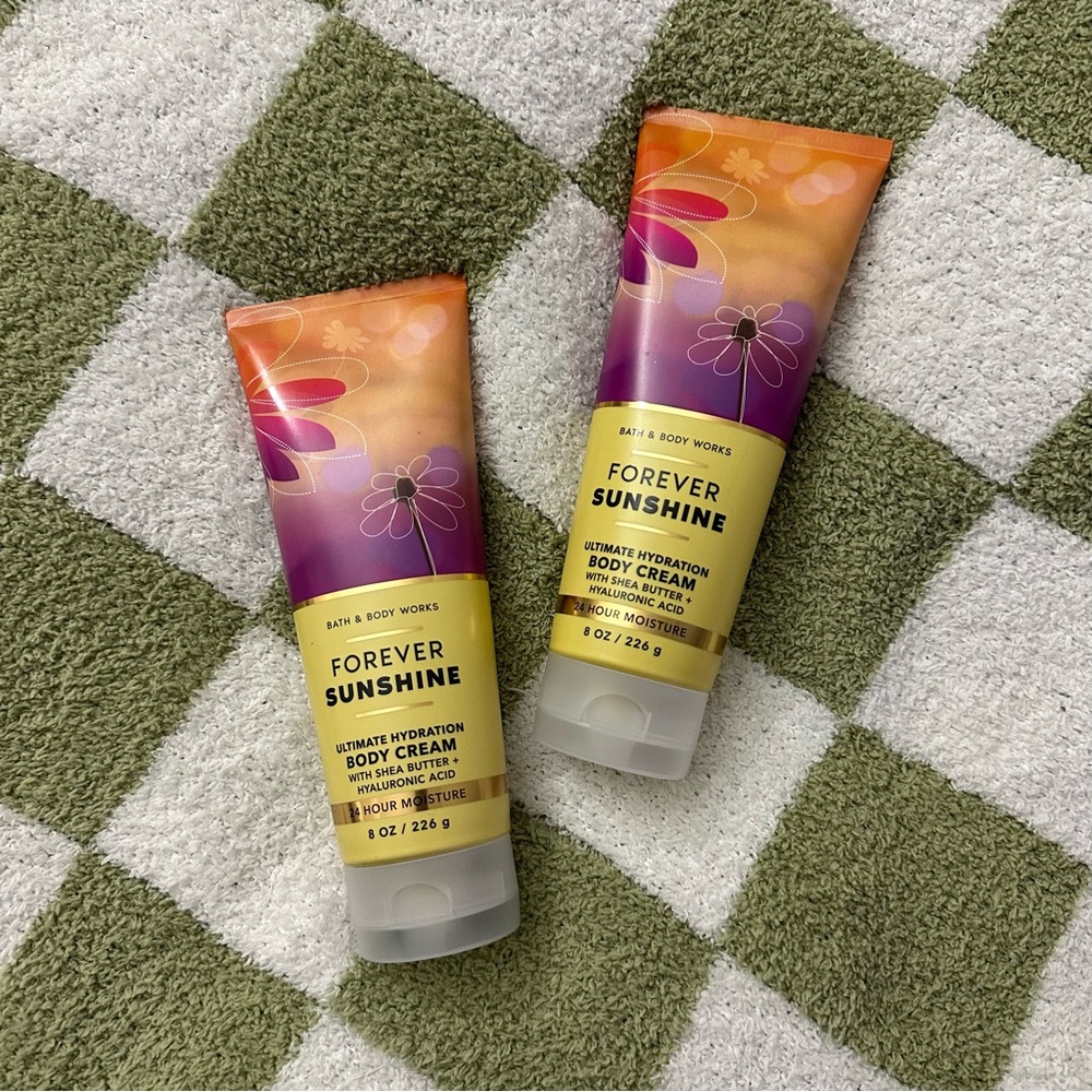 2 never used 8 oz forever sunshine b&bw body creams